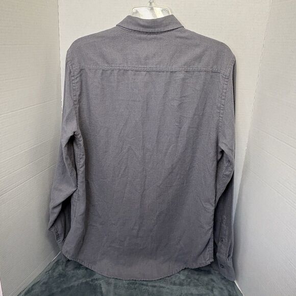 Tony Hawk Flannel Shirt Men S Gray Long Sleeve Button Up Reflective Zip Pocket - Picture 4 of 5